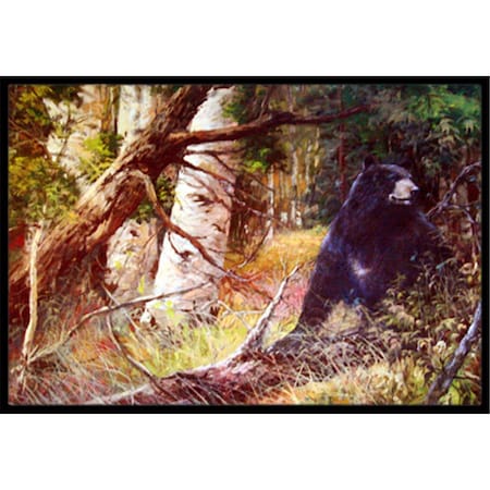 Carolines Treasures Are You There Mr. Black Bear Indoor and Outdoor Mat- 24 x 36 in. PJC1074JMAT